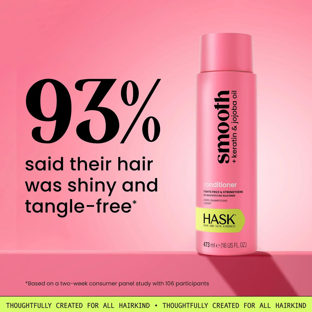 HASK shampoo lather closeup showing gentle cleansing and frizz control