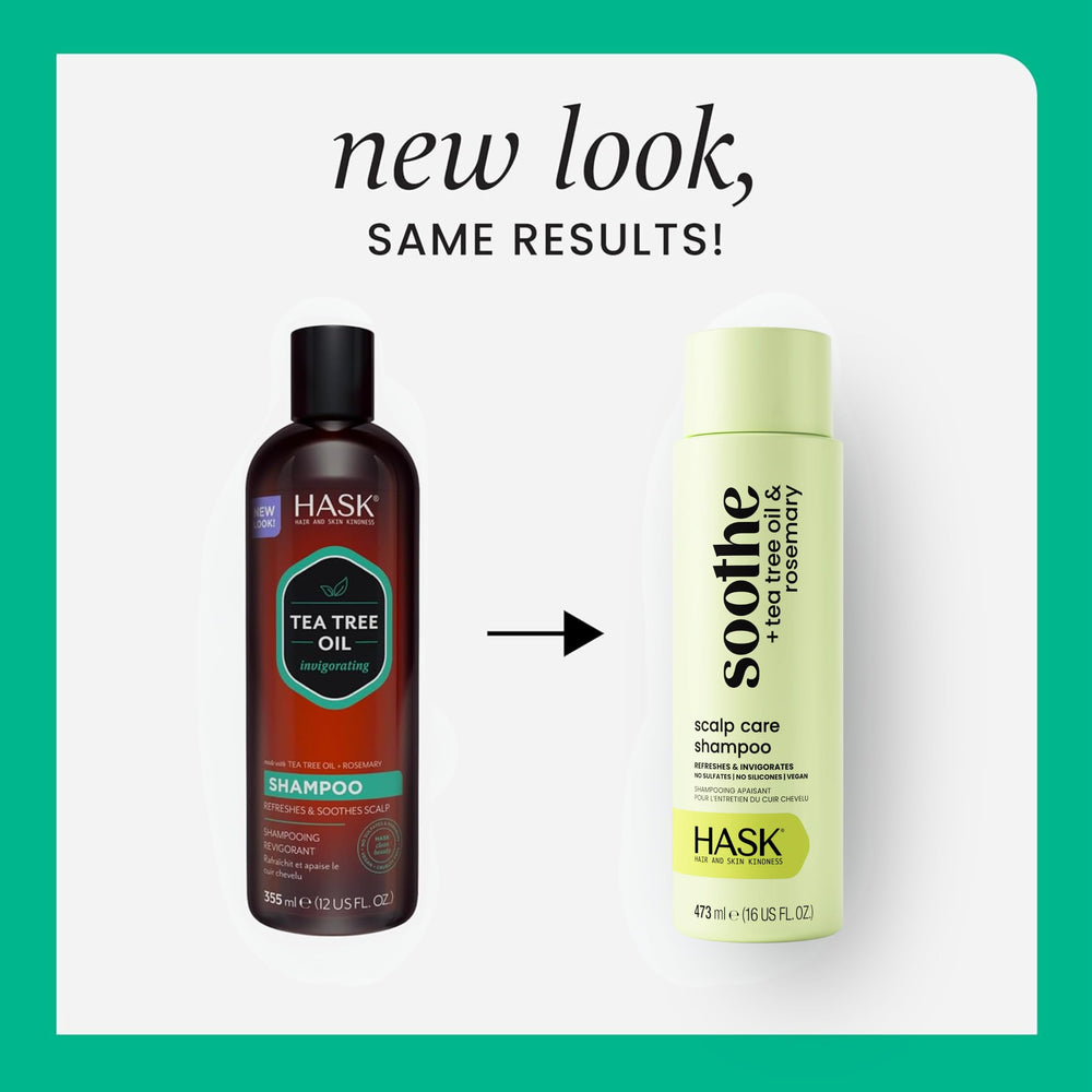 HASK shampoo pump dispensing product showing smooth texture and lather benefit