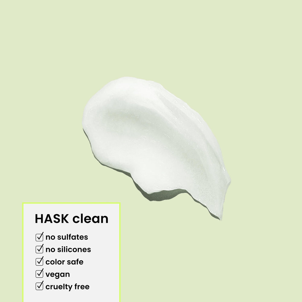 In-shower use with HASK lather massaging scalp for refreshed feel
