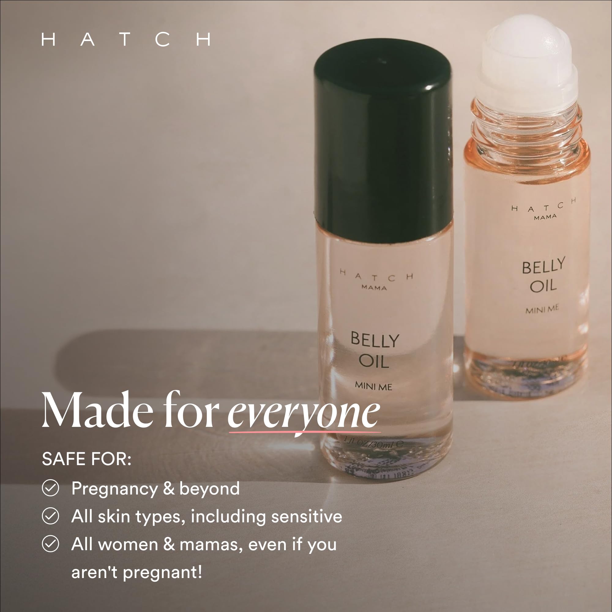 HATCH bottle in a maternity bag ready for on-the-go skincare