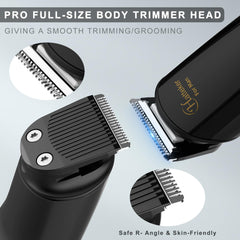 Hatteker close-up of hypoallergenic stainless steel blades for smooth, irritation-free trimming