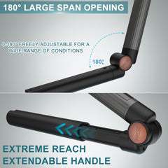 Hatteker adjustable extension arm angled to reach mid and lower back easily