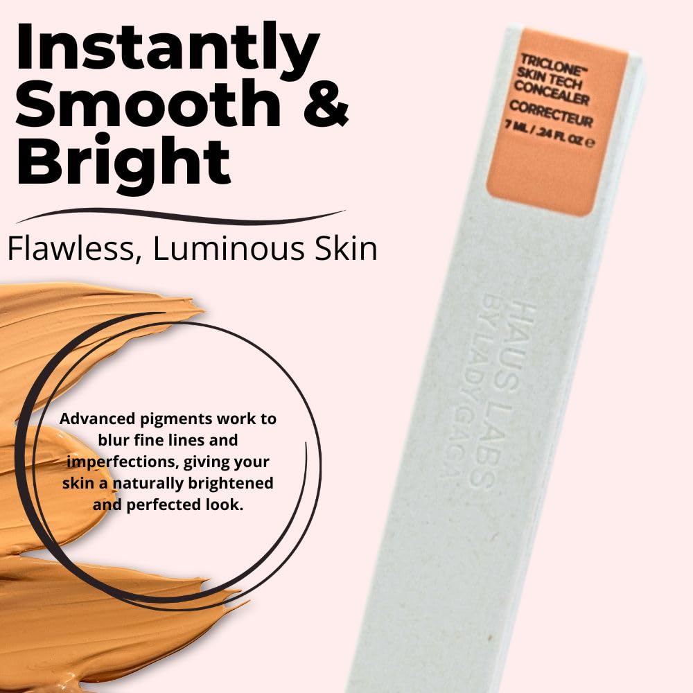 Haus Labs concealer swatches on arm demonstrating shade 22 peach undertone and blendability benefit
