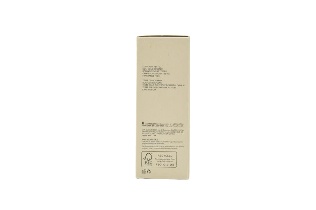 Haus Labs foundation applied with brush for even buildable medium coverage benefit