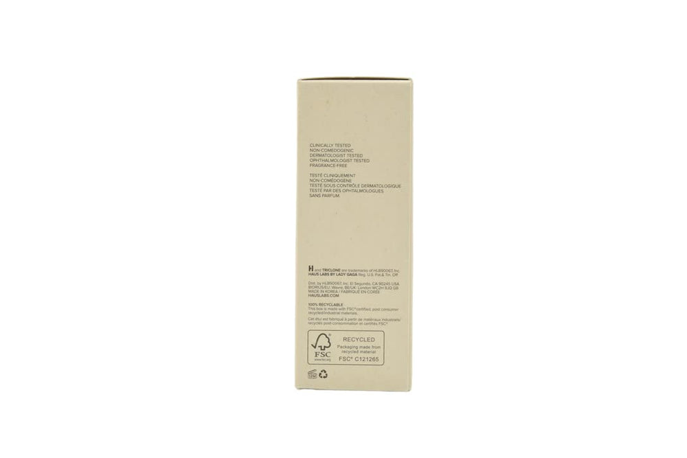 Haus Labs foundation applied with brush for even buildable medium coverage benefit