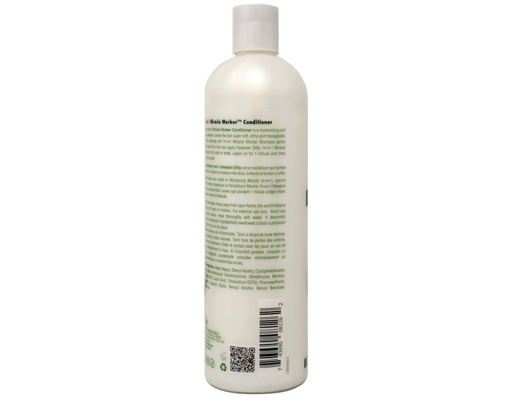 Hawaiian Silky conditioner bottle closeup showing thickness and label