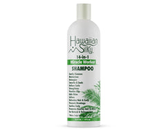 Hawaiian Silky label close-up highlighting product benefits and multitasking features