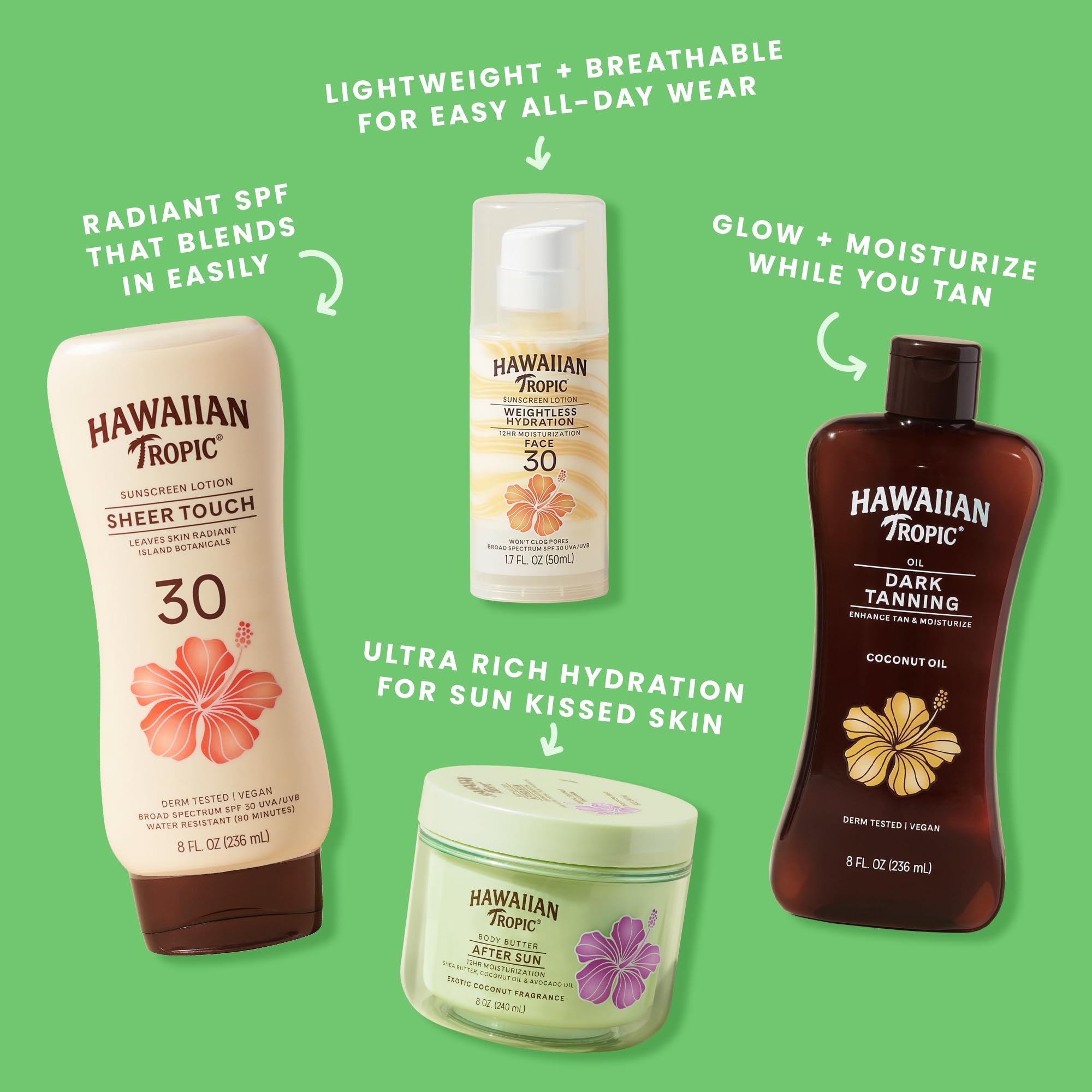 Hawaiian Tropic 12-pack opened to show multiple bottles for family use