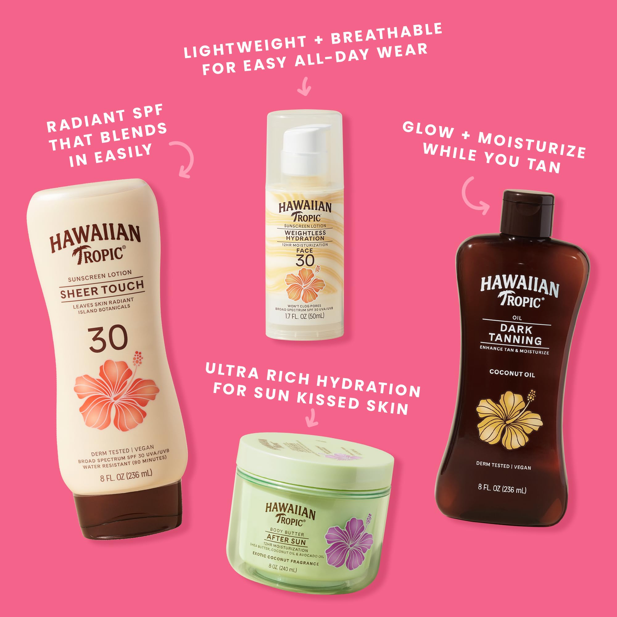 Hawaiian Tropic label close-up highlighting mineral SPF 30 ingredients clarity