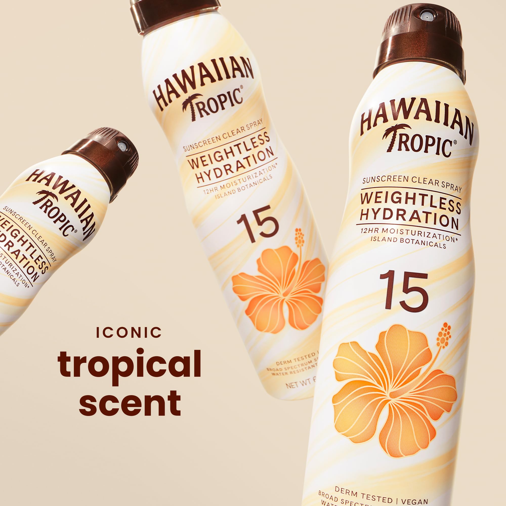 Hawaiian Tropic continuous spray nozzle close-up for even, fast application