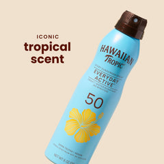 Hawaiian Tropic continuous spray nozzle delivering even coverage