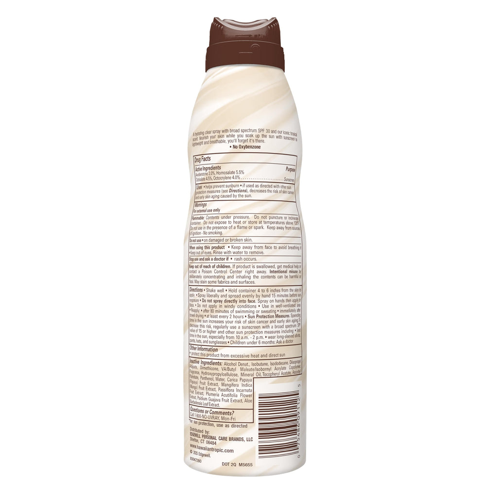 Hawaiian Tropic twist-lock top engaged to prevent leaks during travel