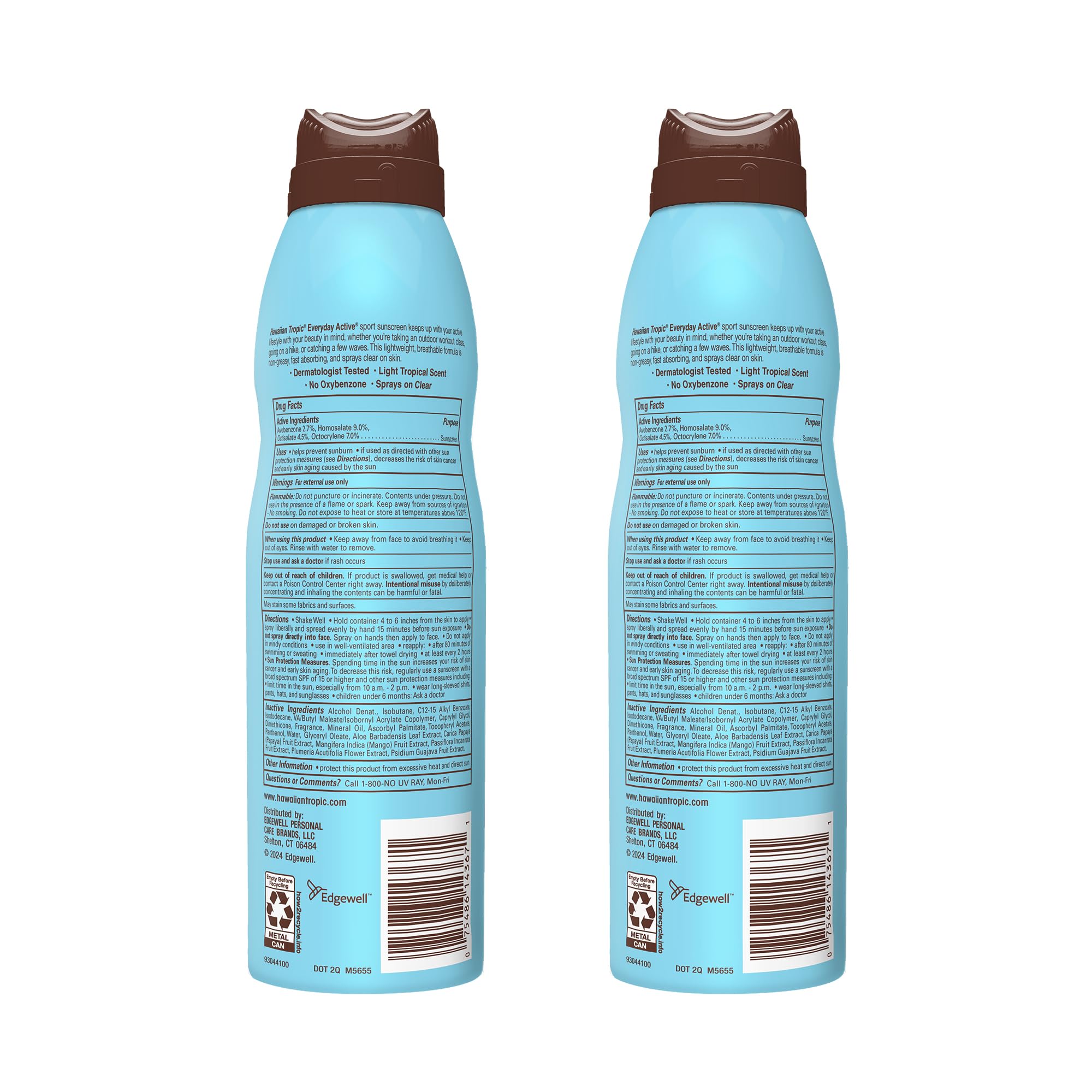 Hawaiian Tropic two pack boxed for backup protection and value