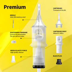HAWINK semi-transparent cartridge tip revealing needle strike, improves visibility