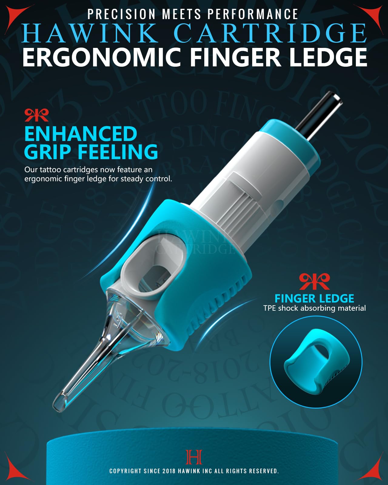HAWINK finger ledge detail with membrane preventing ink backflow