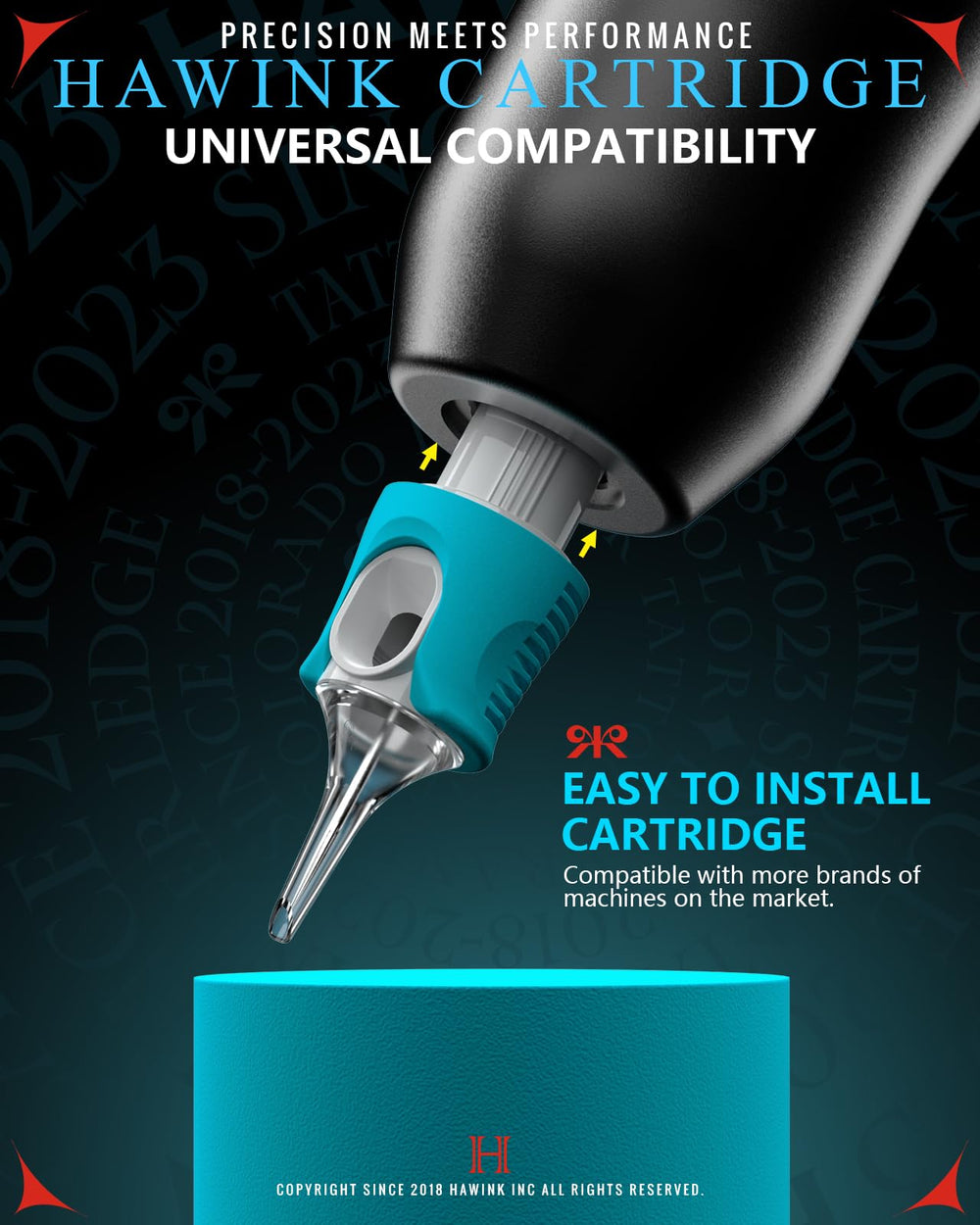 HAWINK in-studio lifestyle shot showing hygienic disposable cartridges