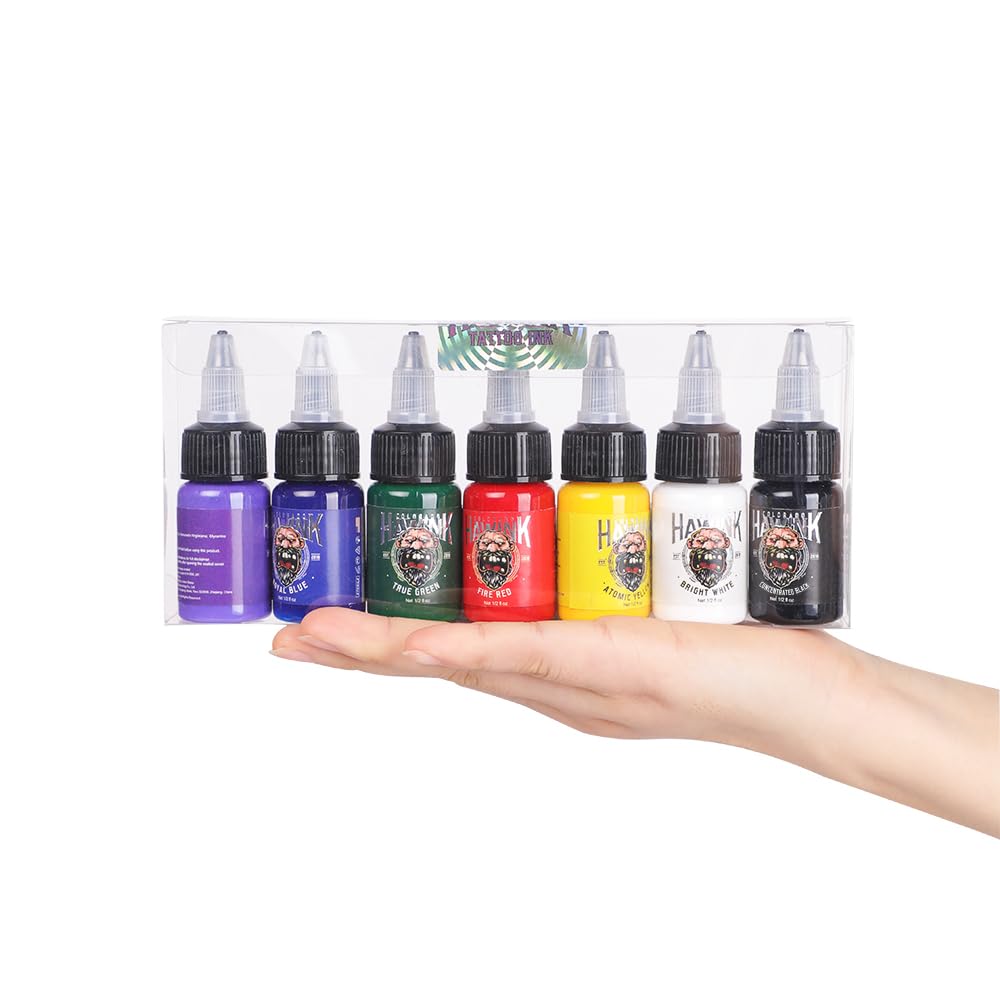 HAWINK 15ml bottle next to a ruler showing compact size and travel-friendly volume