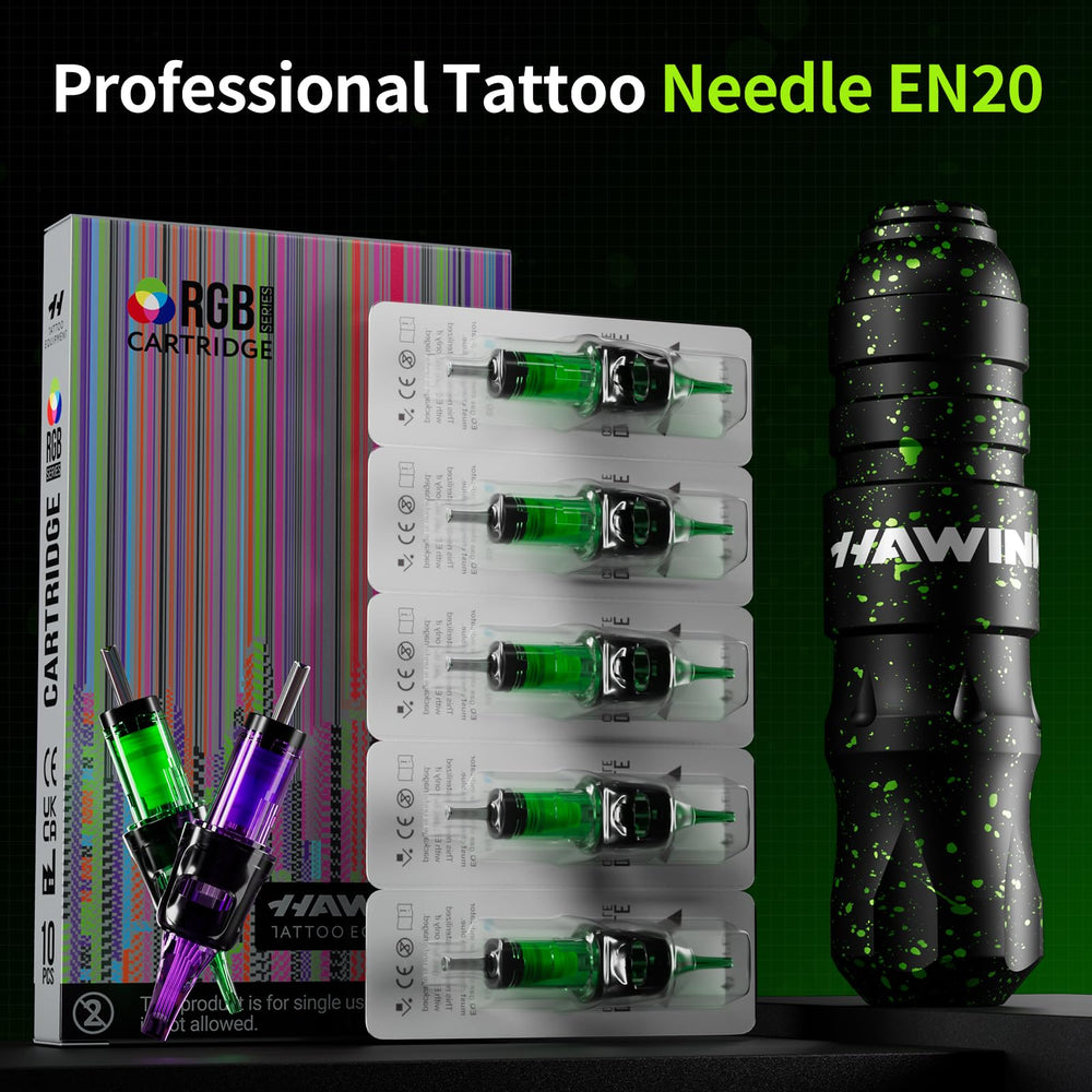 HAWINK tattoo gun held in hand showing compact size and comfortable control