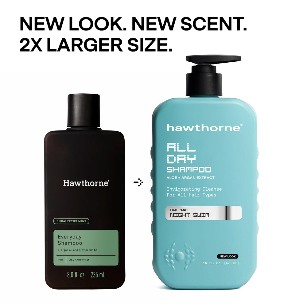 Hawthorne shampoo pouring texture closeup showing gentle cleanse and lather