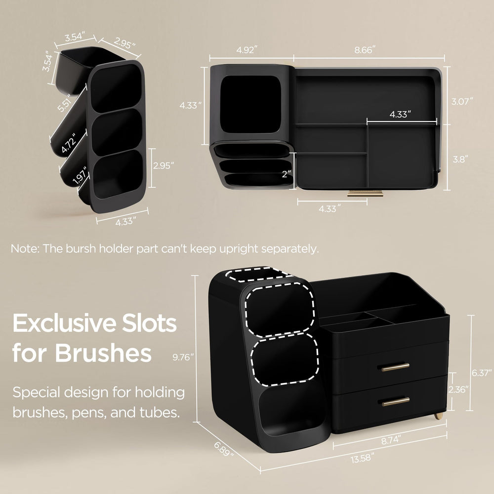 HBlife close-up of brush slots protecting bristles and organizing tools