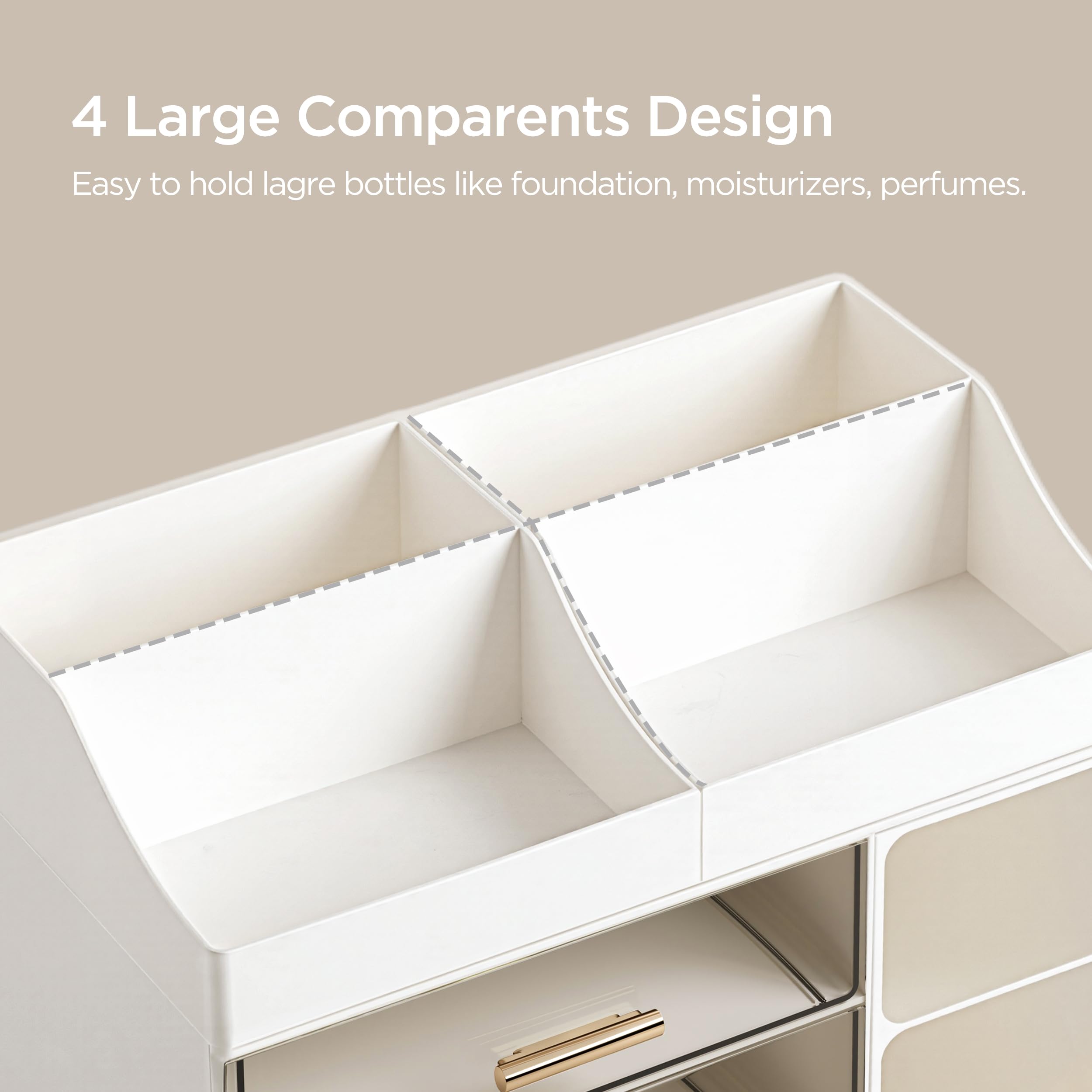HBlife drawer interior storing lipsticks, jewelry and small essentials