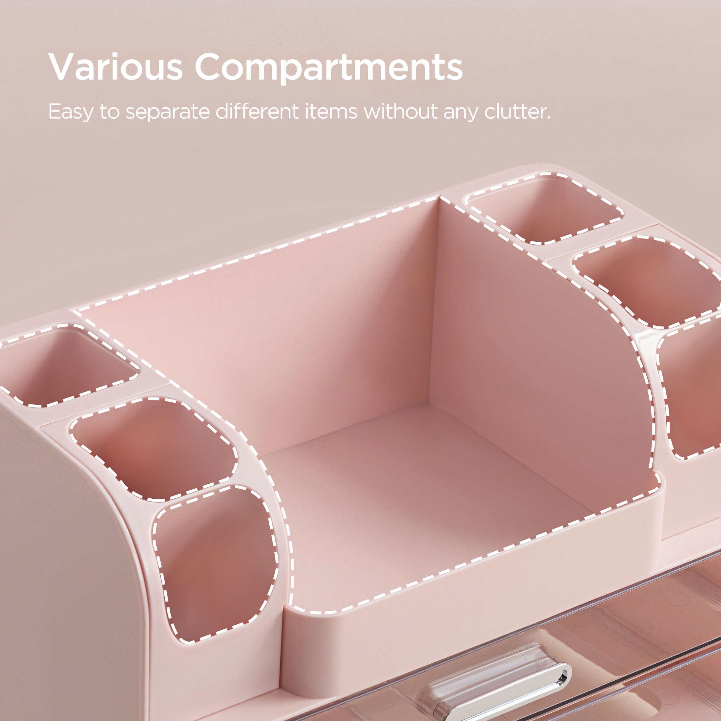 HBlife open drawer showing stored lipsticks and accessories for neat storage