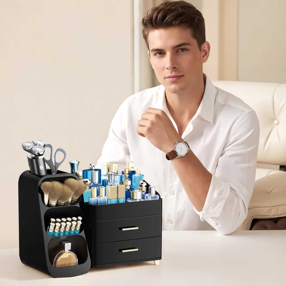 HBlife lifestyle on bathroom vanity delivering a streamlined grooming routine