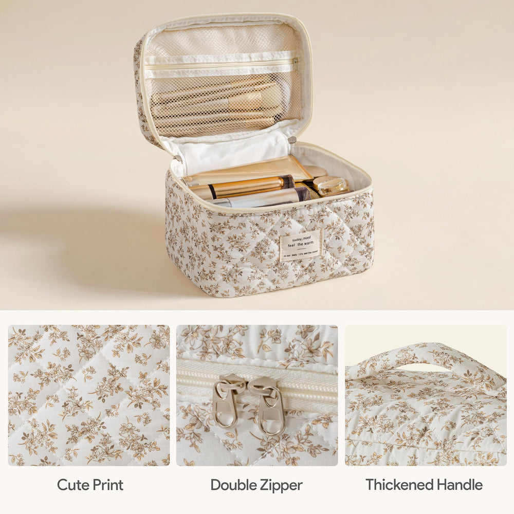 HBselect large bag open displaying full-size skincare and palettes for easy packing