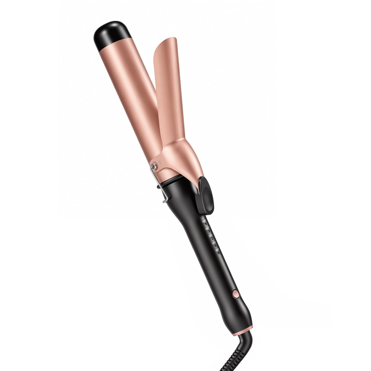 HCAH curling iron front view showing large barrel for faster styling