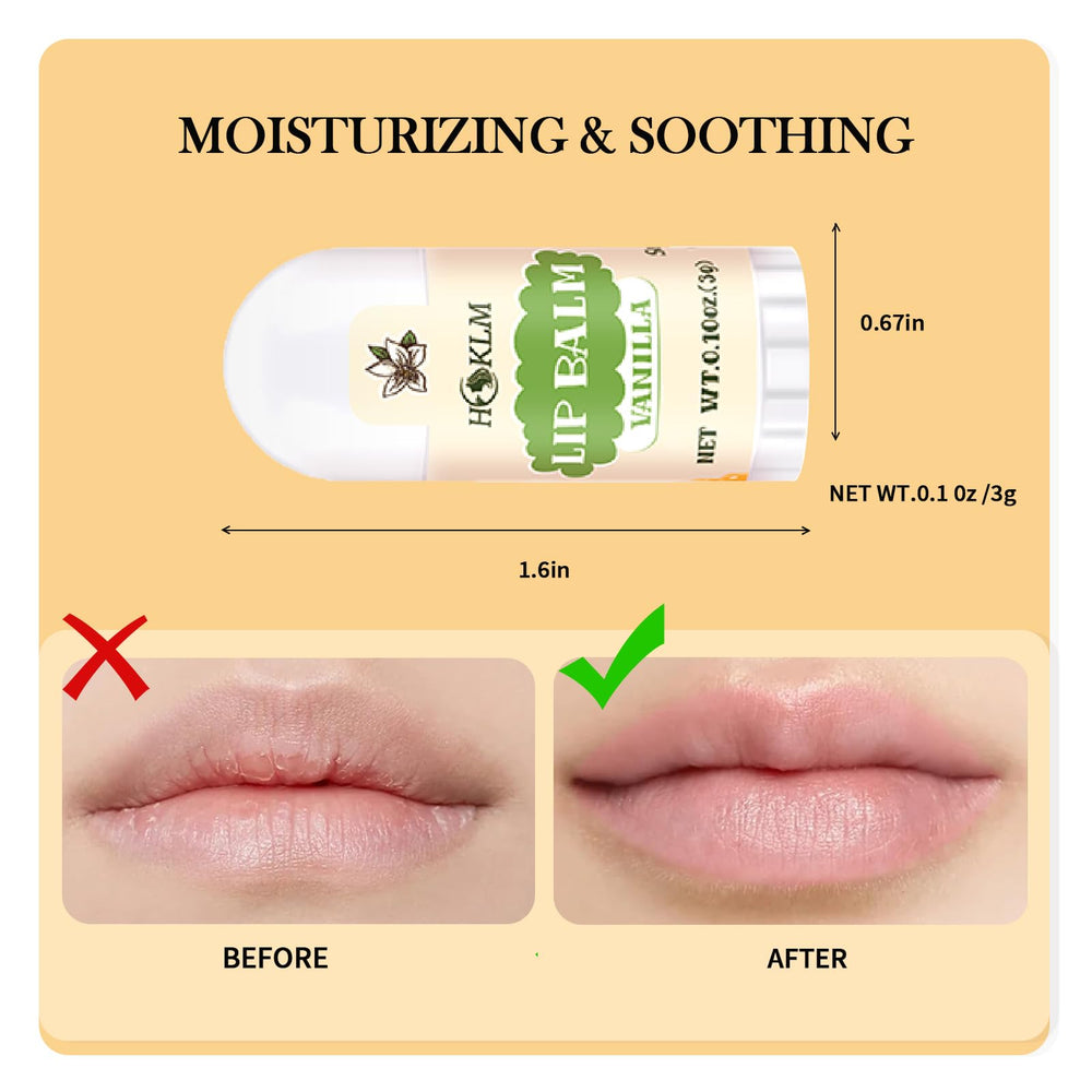 HCKLM mini lip balm held in hand demonstrating compact travel size benefit