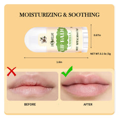 HCKLM mini lip balm in hand illustrating portable size and convenience