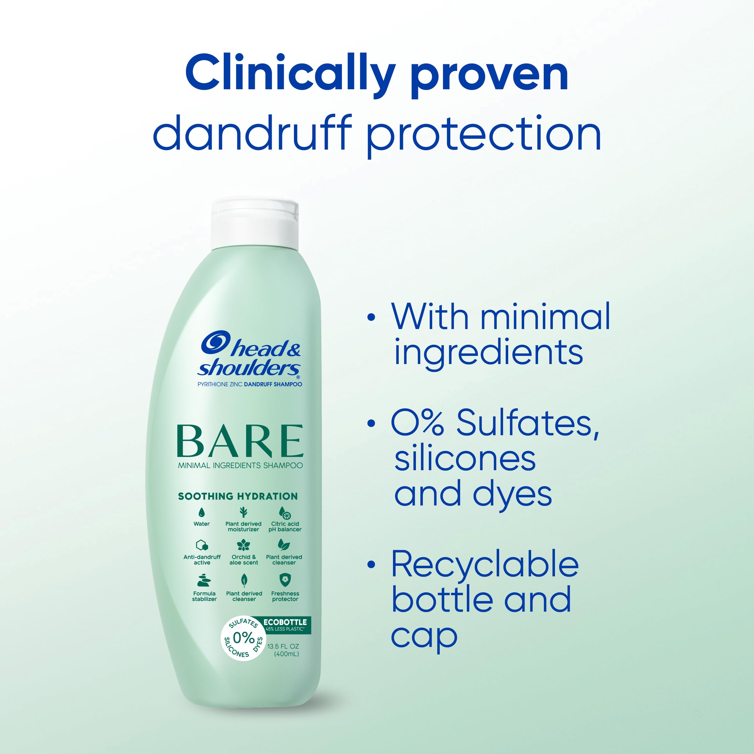 Head & Shoulders ECOBOTTLE profile highlighting reduced plastic and easy squeeze