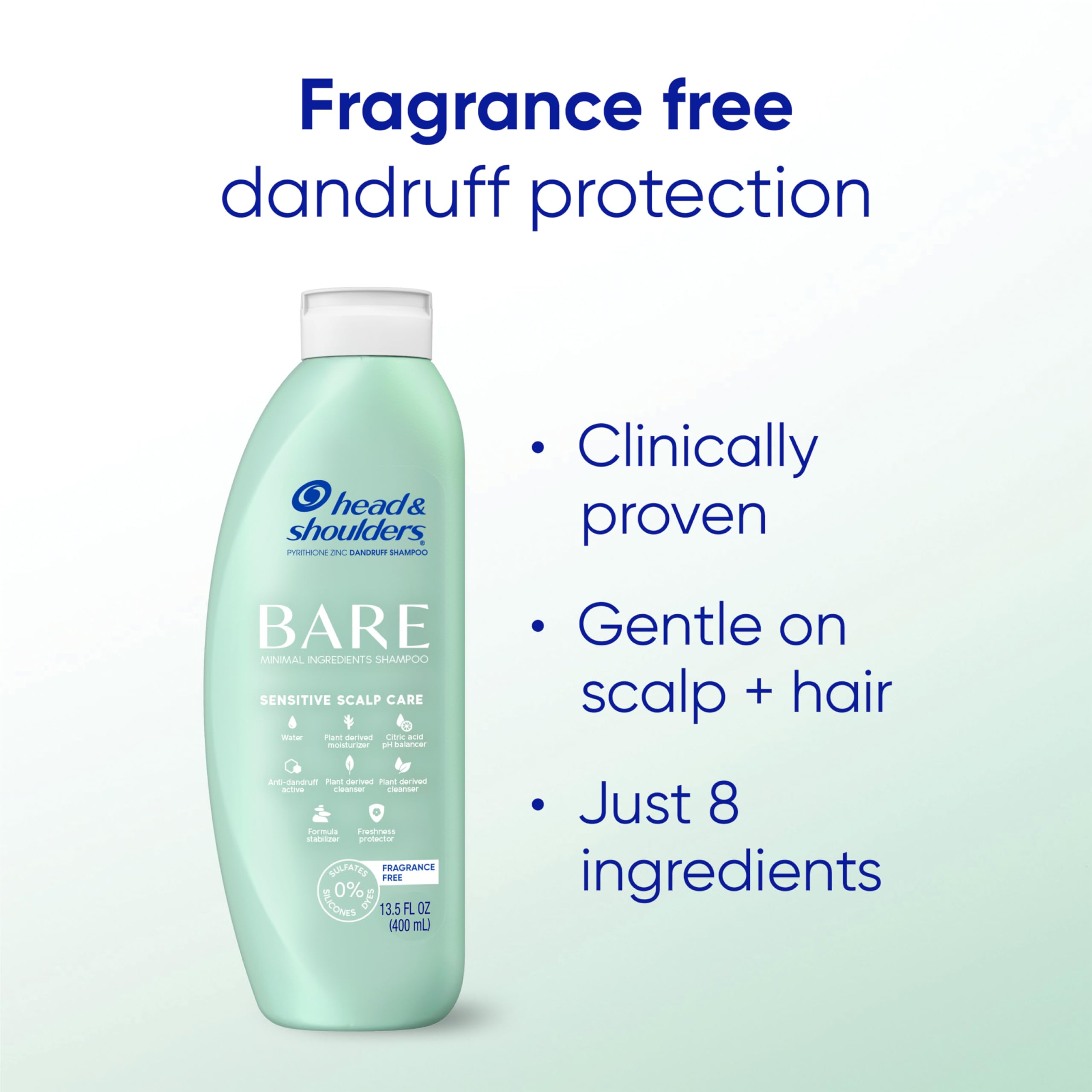 Head & Shoulders shampoo pour showing gentle texture for sensitive scalps
