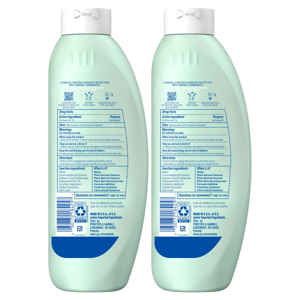 Sustainability graphic on pack highlighting Head & Shoulders reduced plastic