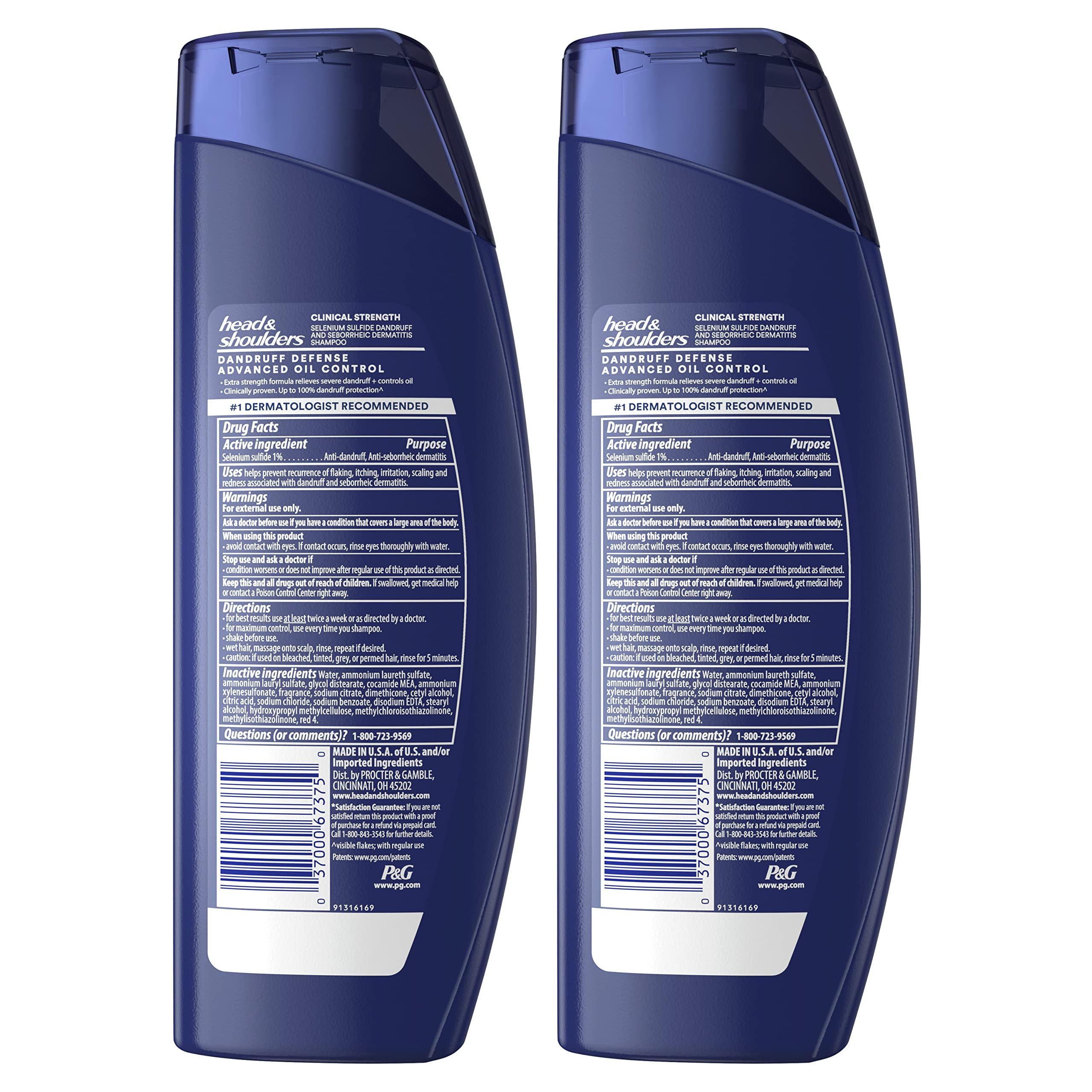 Head & Shoulders bottle beside comb to show bottle scale and bathroom-ready size