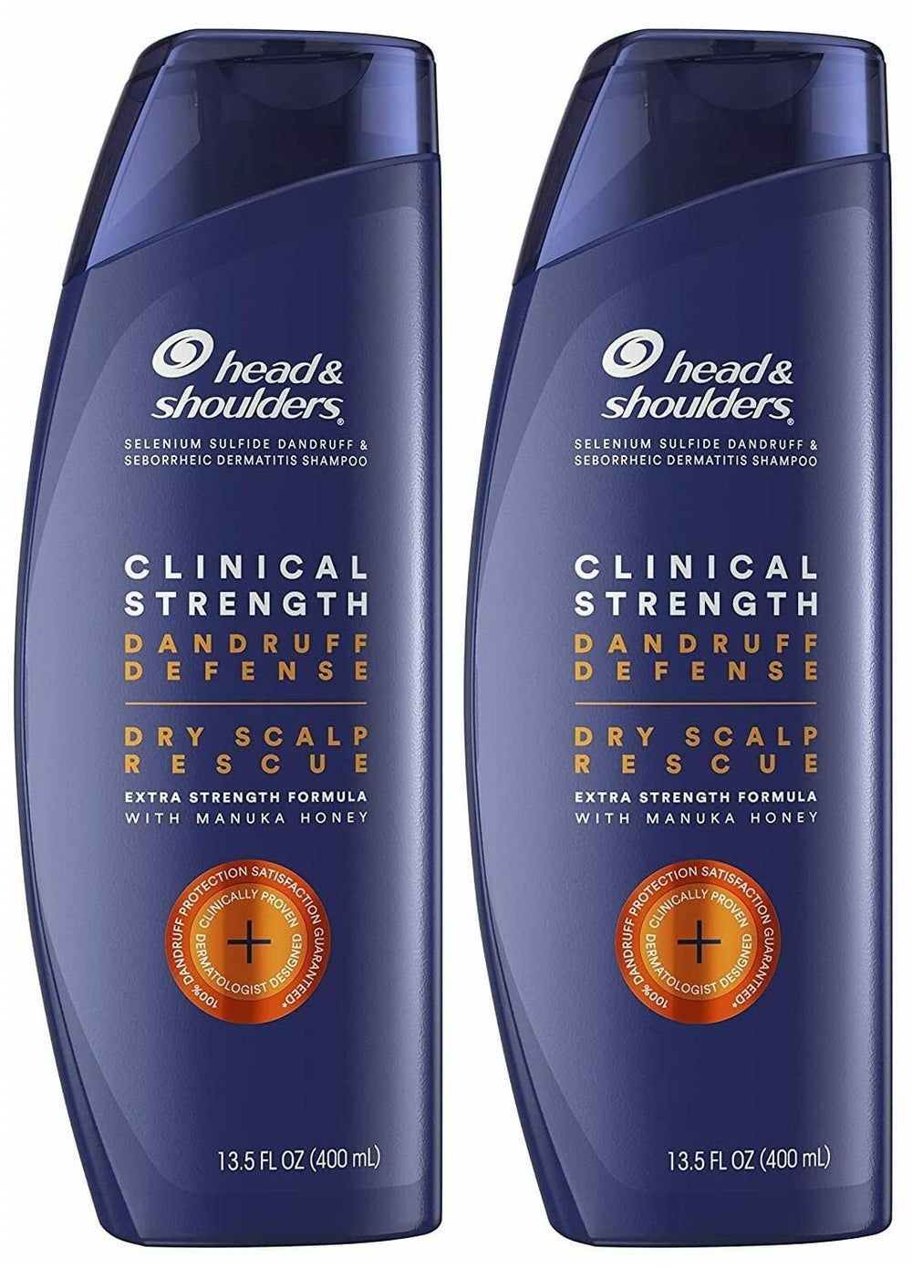Head & Shoulders clinical front packaging showing bottles and benefits