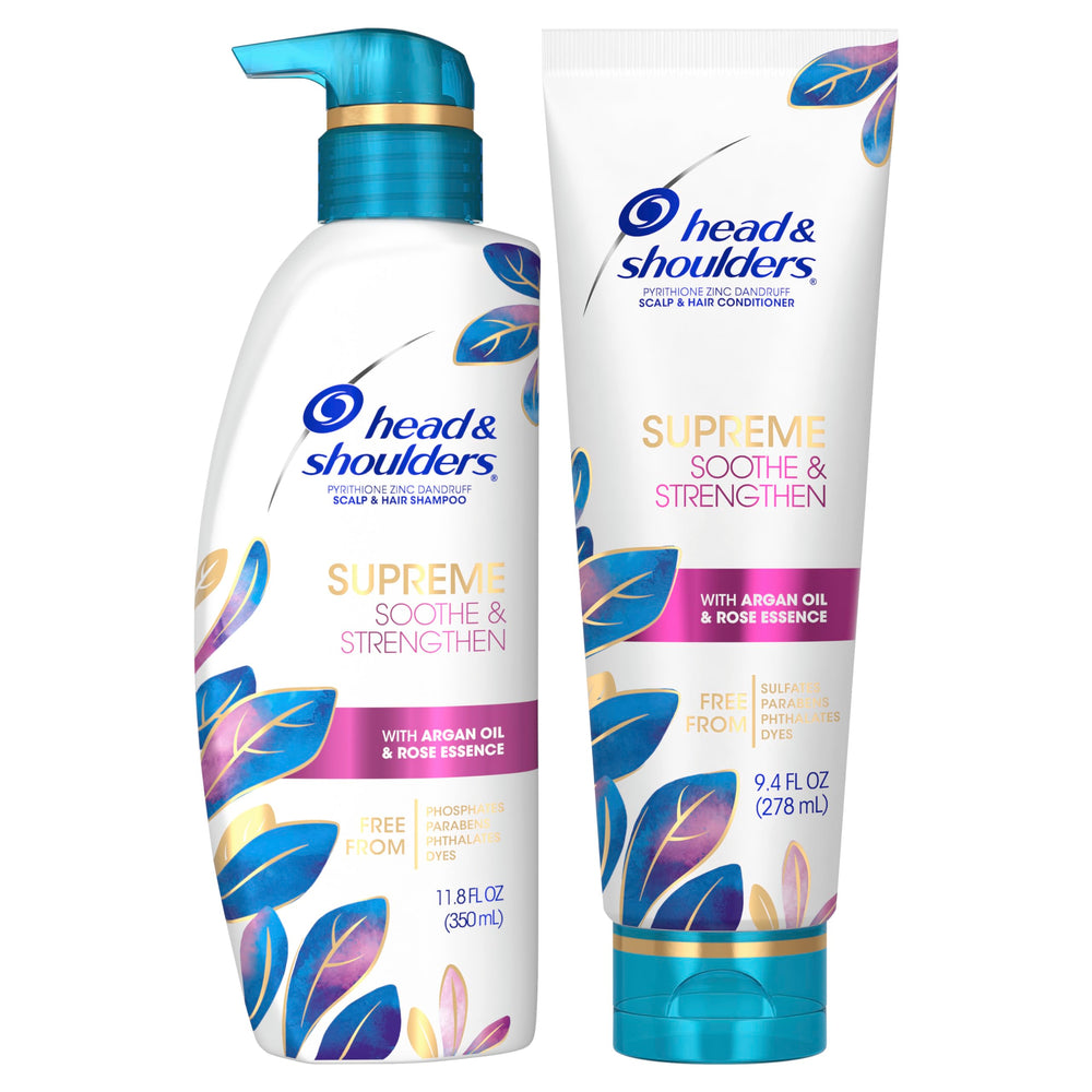 Head & Shoulders hair before and after showing reduced flakes and improved smoothness