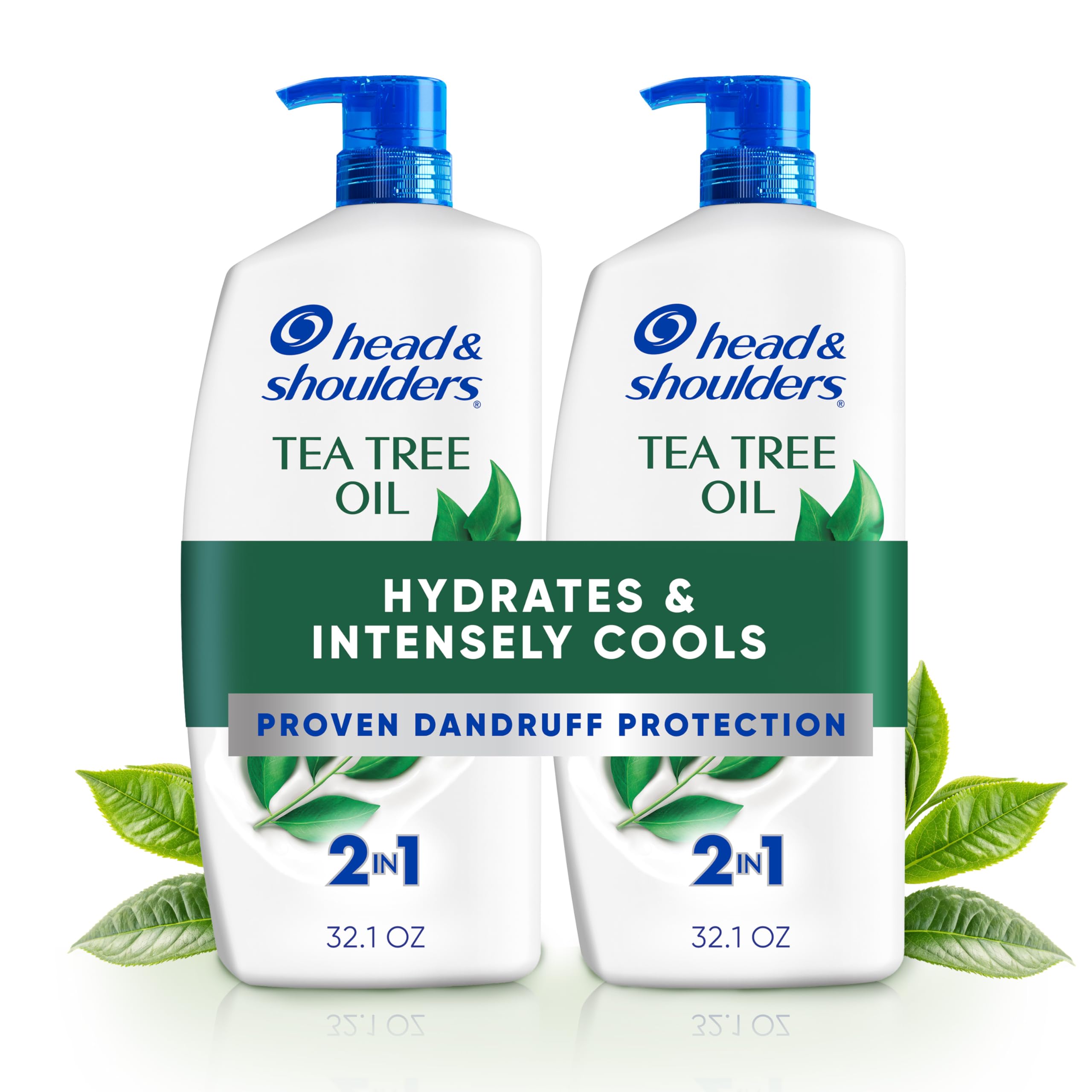 Head & Shoulders front packaging showing twin bottles, clear anti‑dandruff benefit