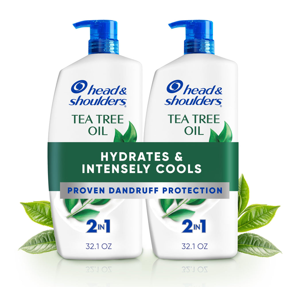 Head & Shoulders front packaging showing twin bottles, clear anti‑dandruff benefit