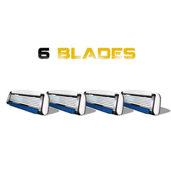 Detail of HeadBlade HB6 lubricating strip to reduce friction and soothe skin