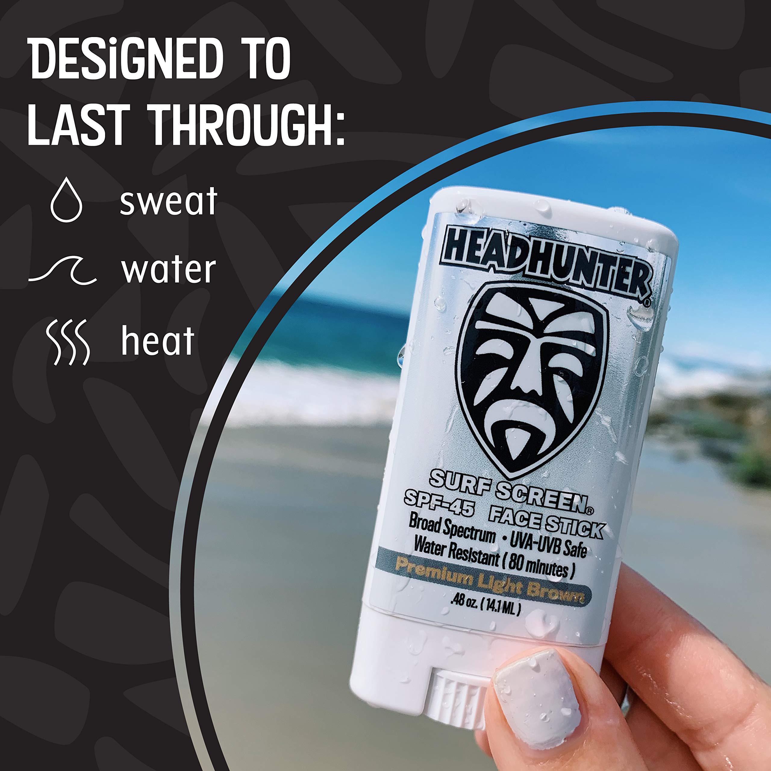 Headhunter applied on cheek demonstrating quick, even coverage and blend