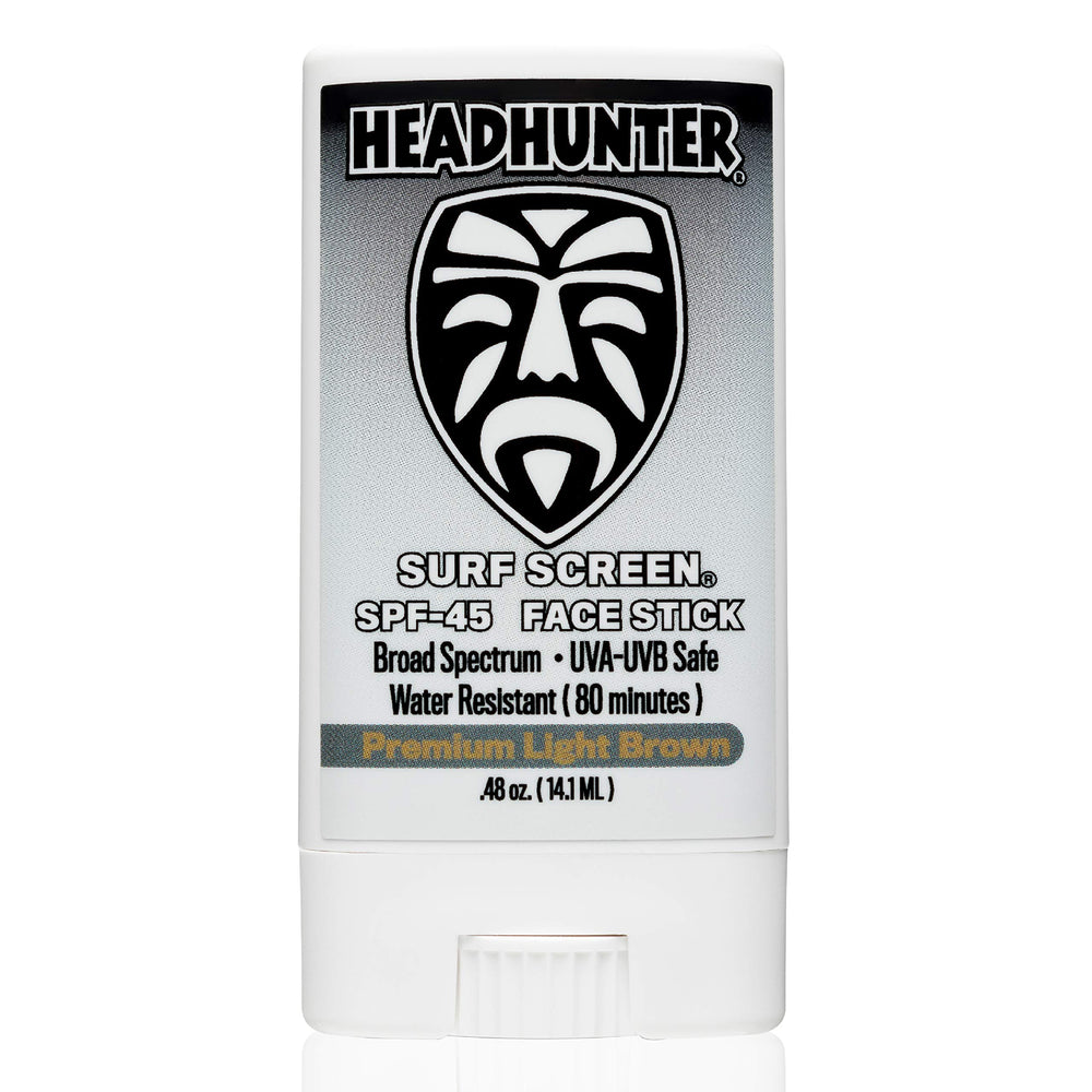 Headhunter face stick front packaging showing compact tinted stick and SPF benefit