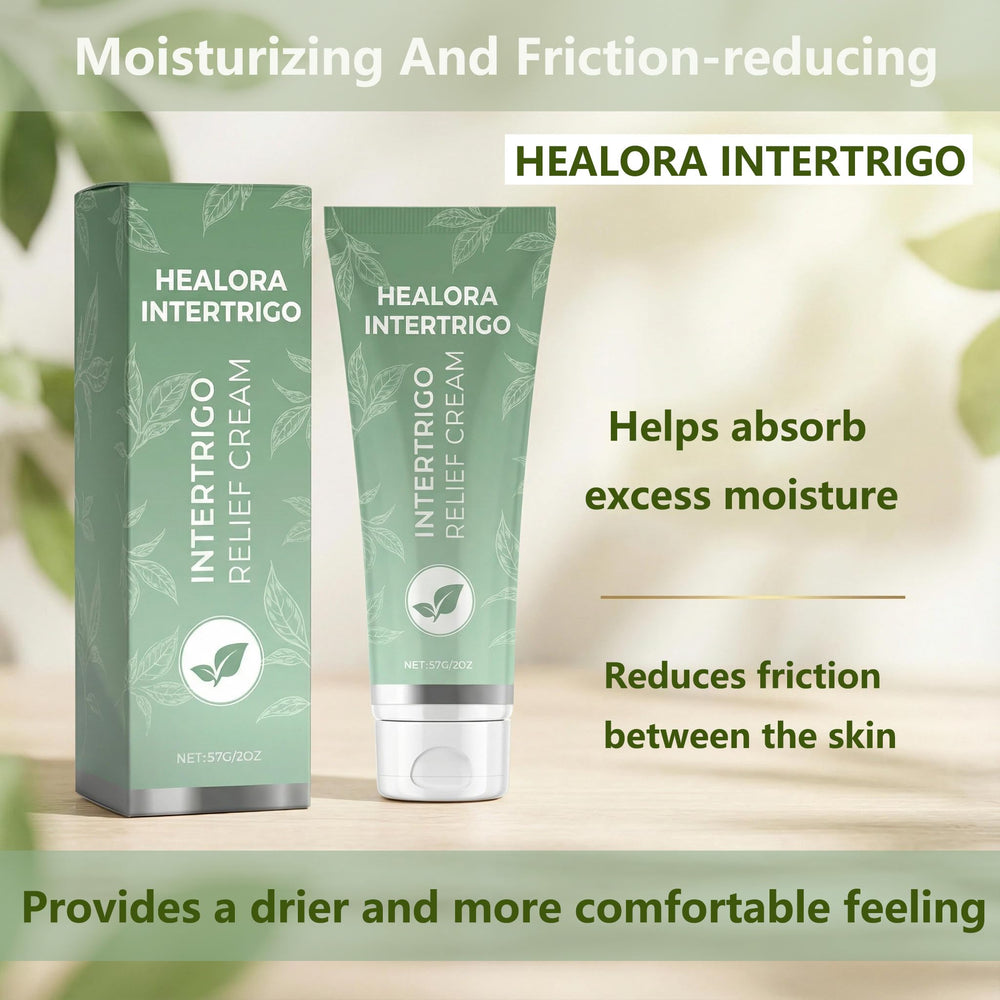 Healora Intertrigo on a bathroom counter for daily skincare routine