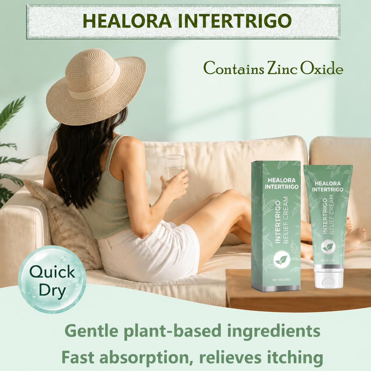 Healora Intertrigo on inner thigh protecting skin from rubbing
