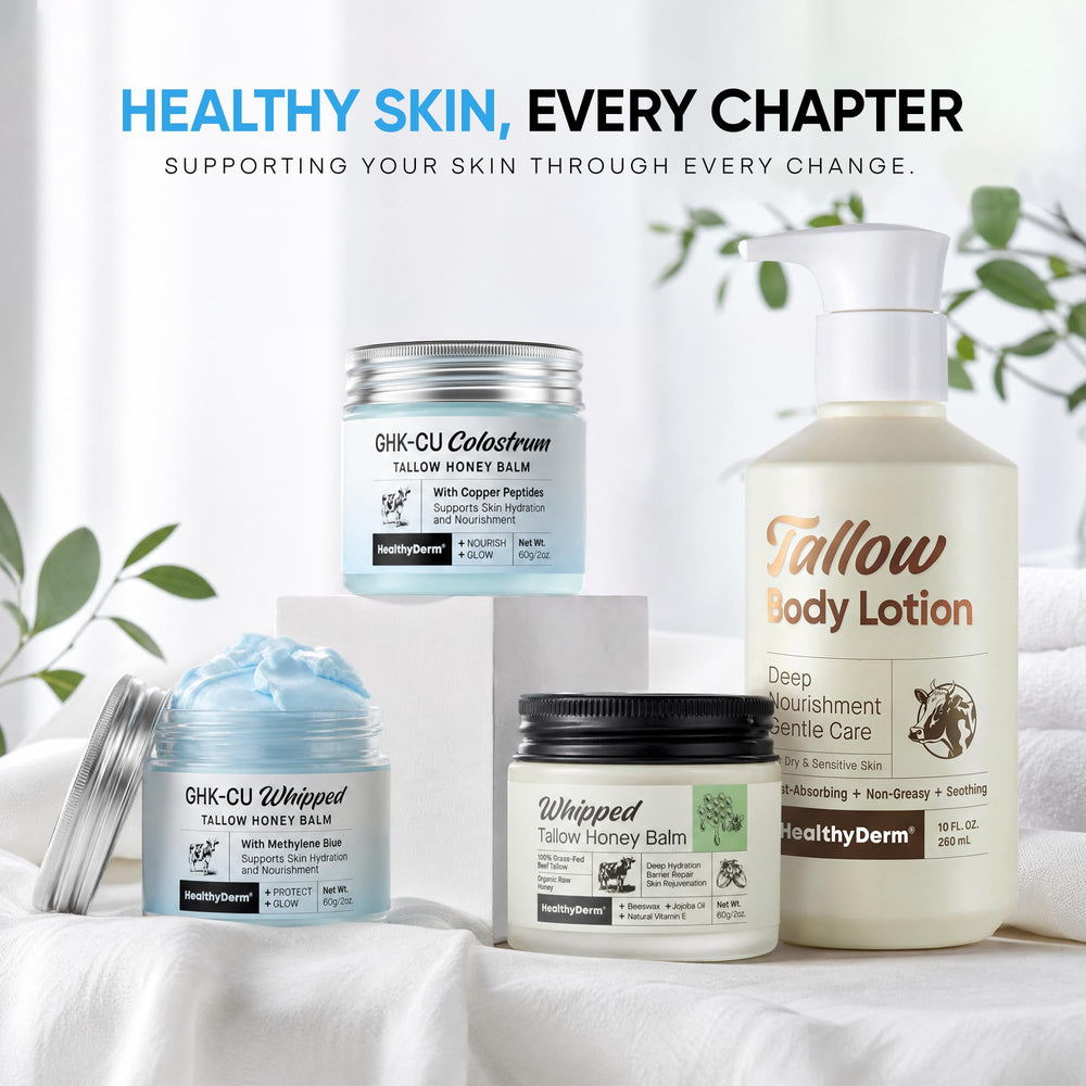 HealthyDerm open jar revealing creamy interior and easy scoop for controlled, economical application