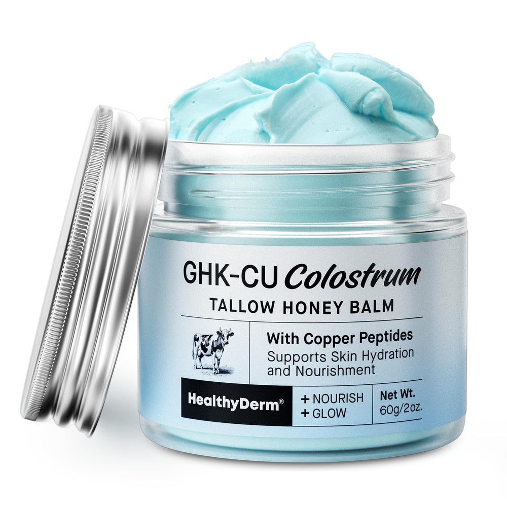 HealthyDerm front jar view showing clean branding and compact 2 oz size for travel convenience