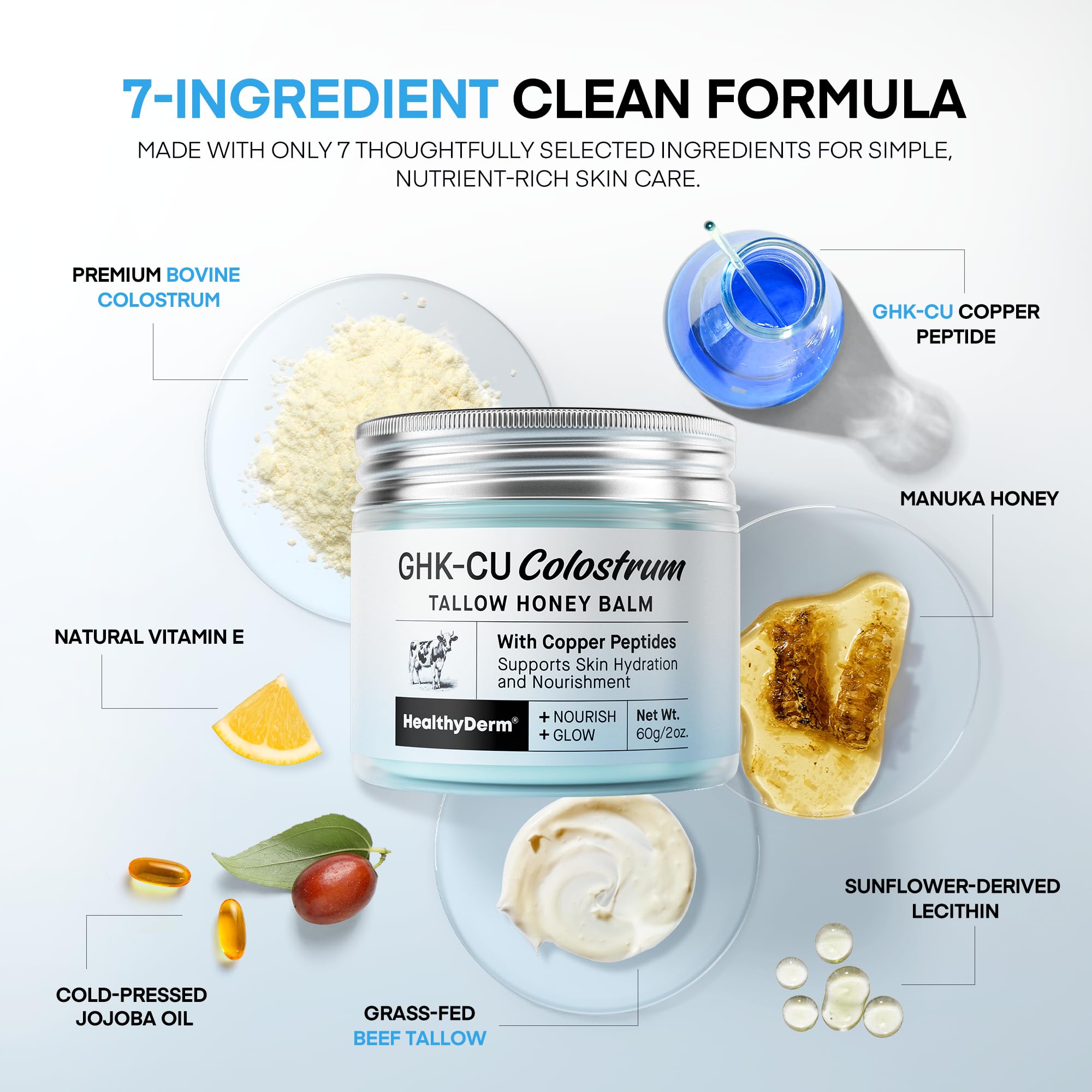 HealthyDerm 2 oz jar beside coin for scale indicates generous supply for face and body use
