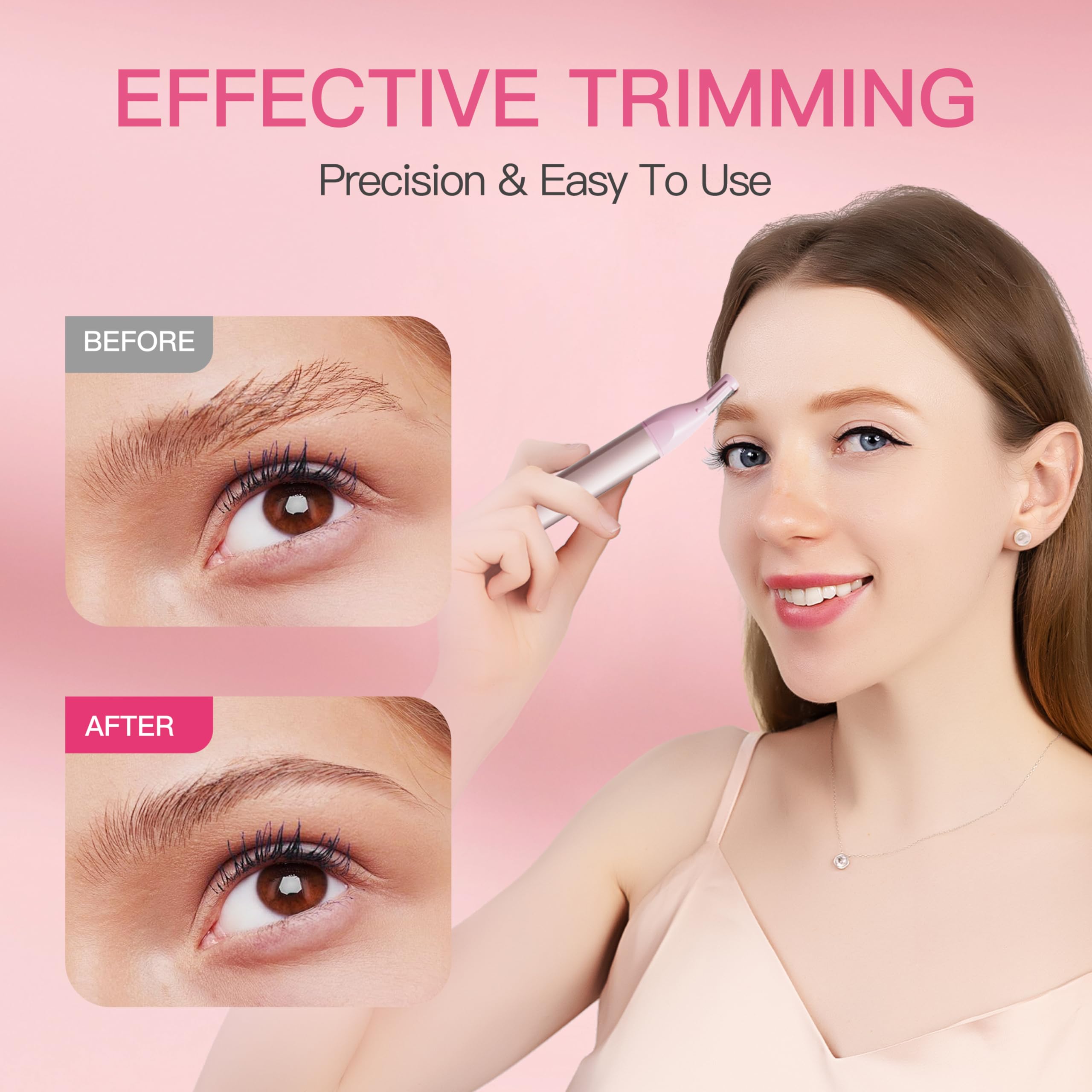 HEBECA trimmer in use trimming nostril hair for precise comfort
