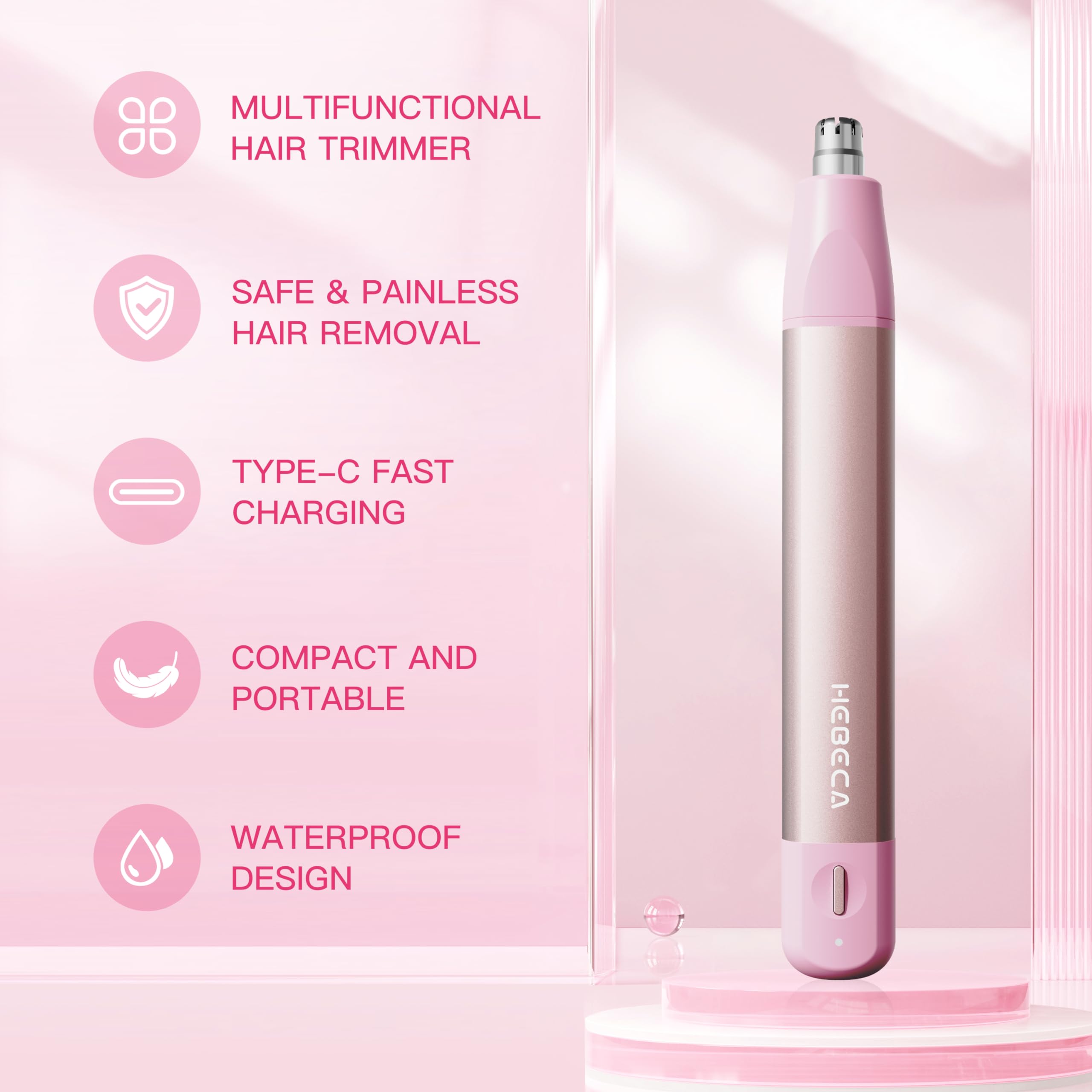 HEBECA eyebrow head detail for precise shaping and clean edge benefit