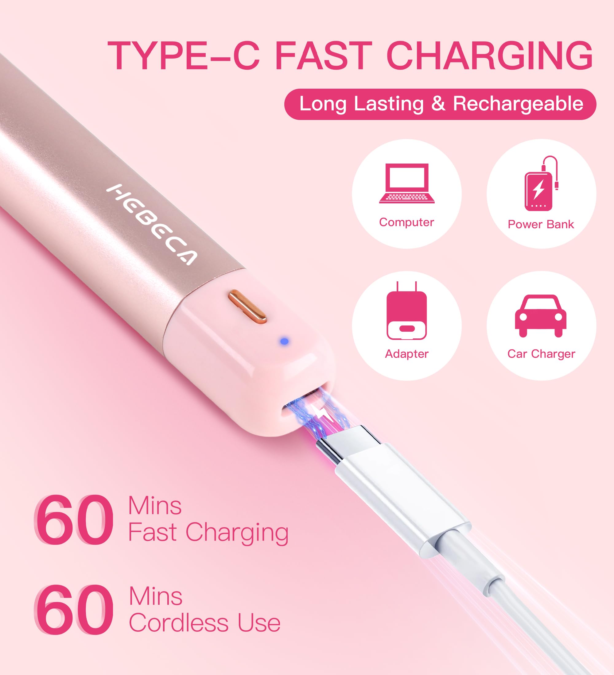 HEBECA trimmer next to credit card showing compact travel size